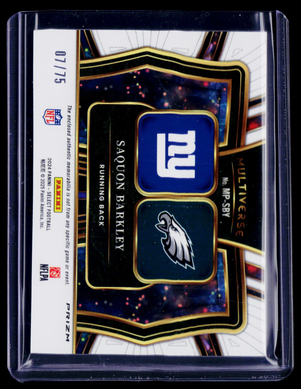 2024 Select Saquon Barkley White Multiverse Dual Patch 7/75