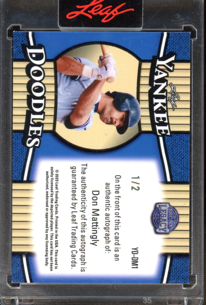 2025 Leaf Bronx Legacy Don Mattingly Doodles Auto 1/2