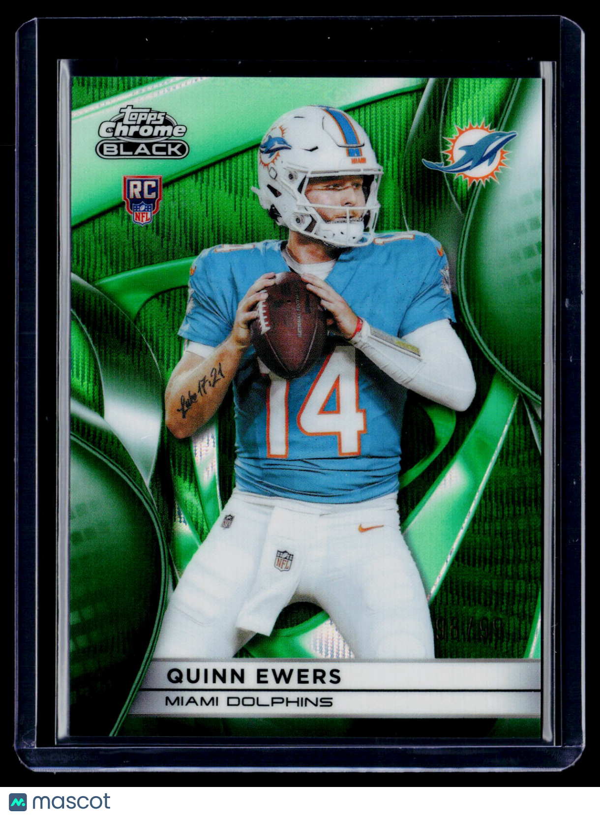 2025 Topps Chrome Black Quinn Ewers Rookie Green Wave 96/99 RC