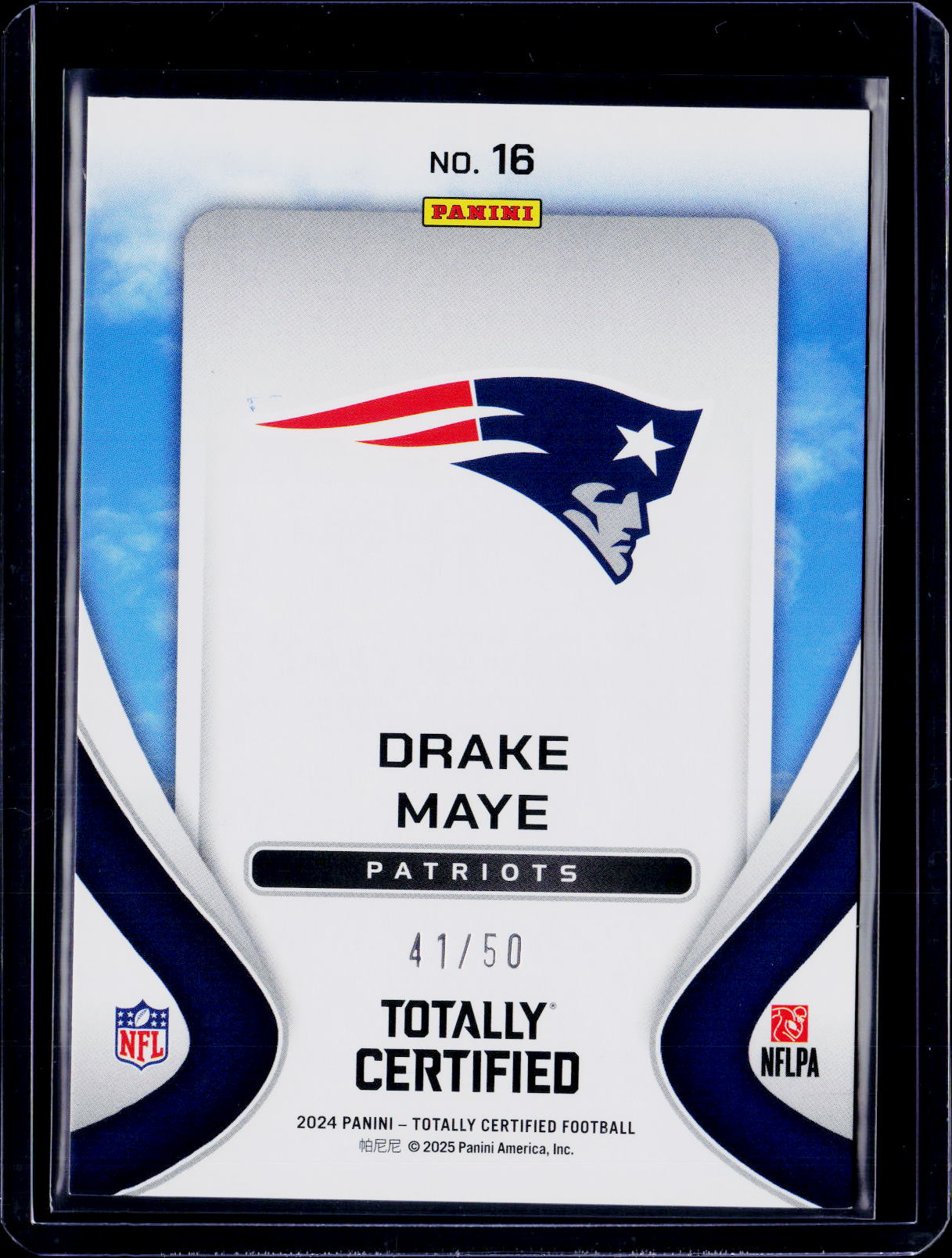 2024 Totally Certified Drake Maye Franchise Foundations Blue /50