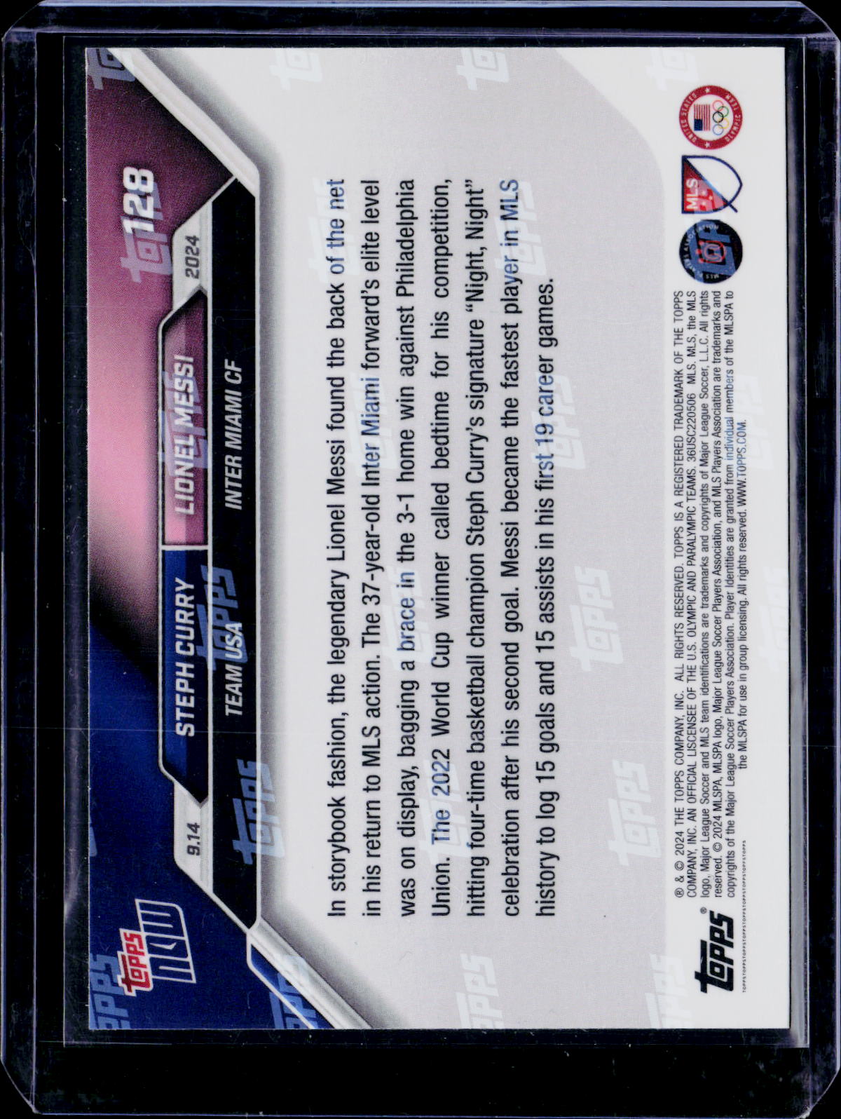 2024 Topps Now Steph Curry/Lionel Messi
