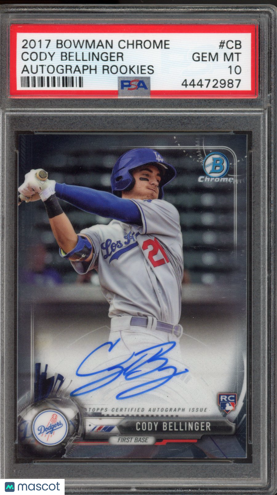 2017 Bowman Chrome Cody Bellinger Autograph Rookies PSA 10
