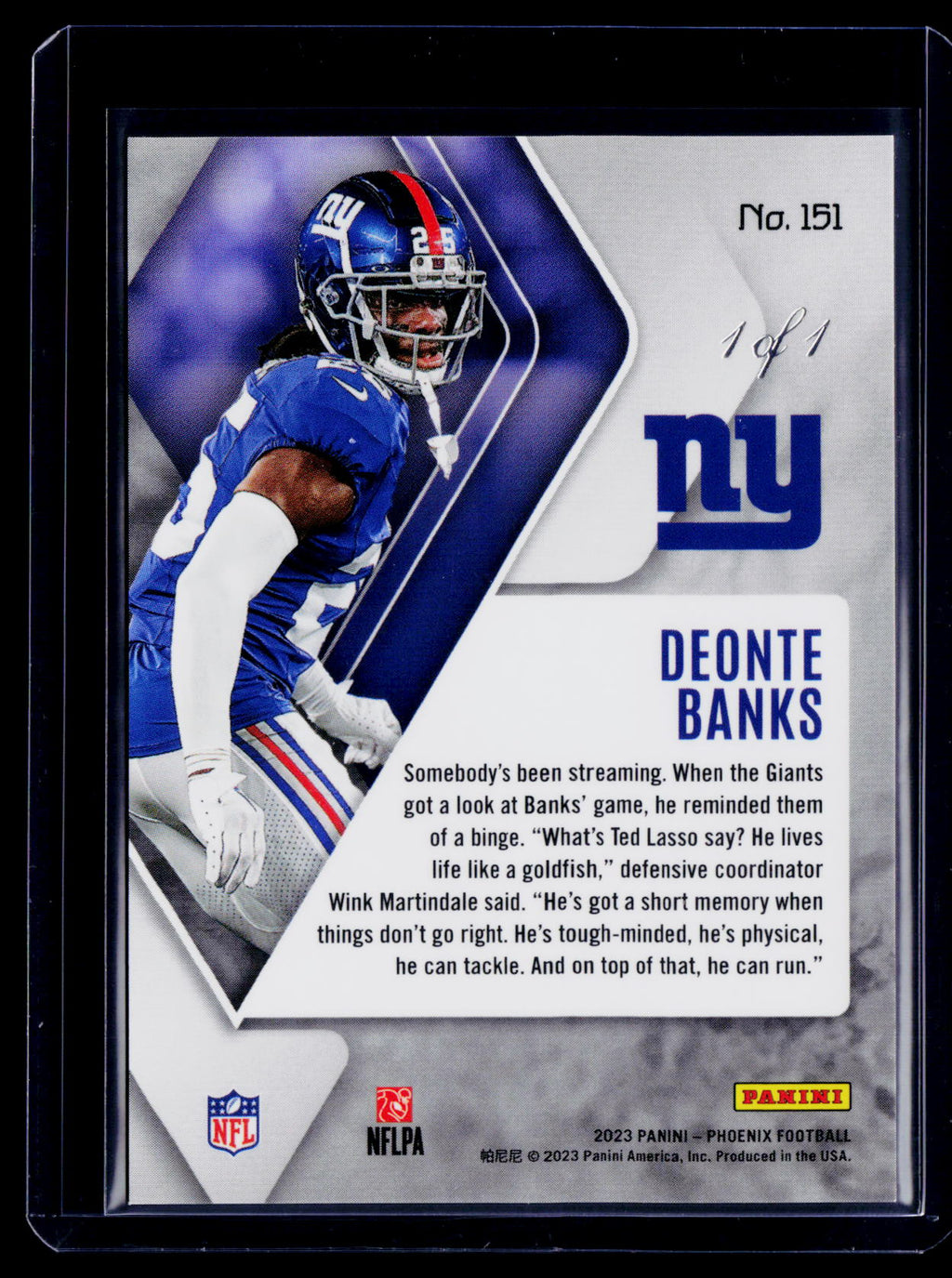 2023 Phoenix Deonte Banks Rookie Gold Vinyl Superfractor 1/1 RC