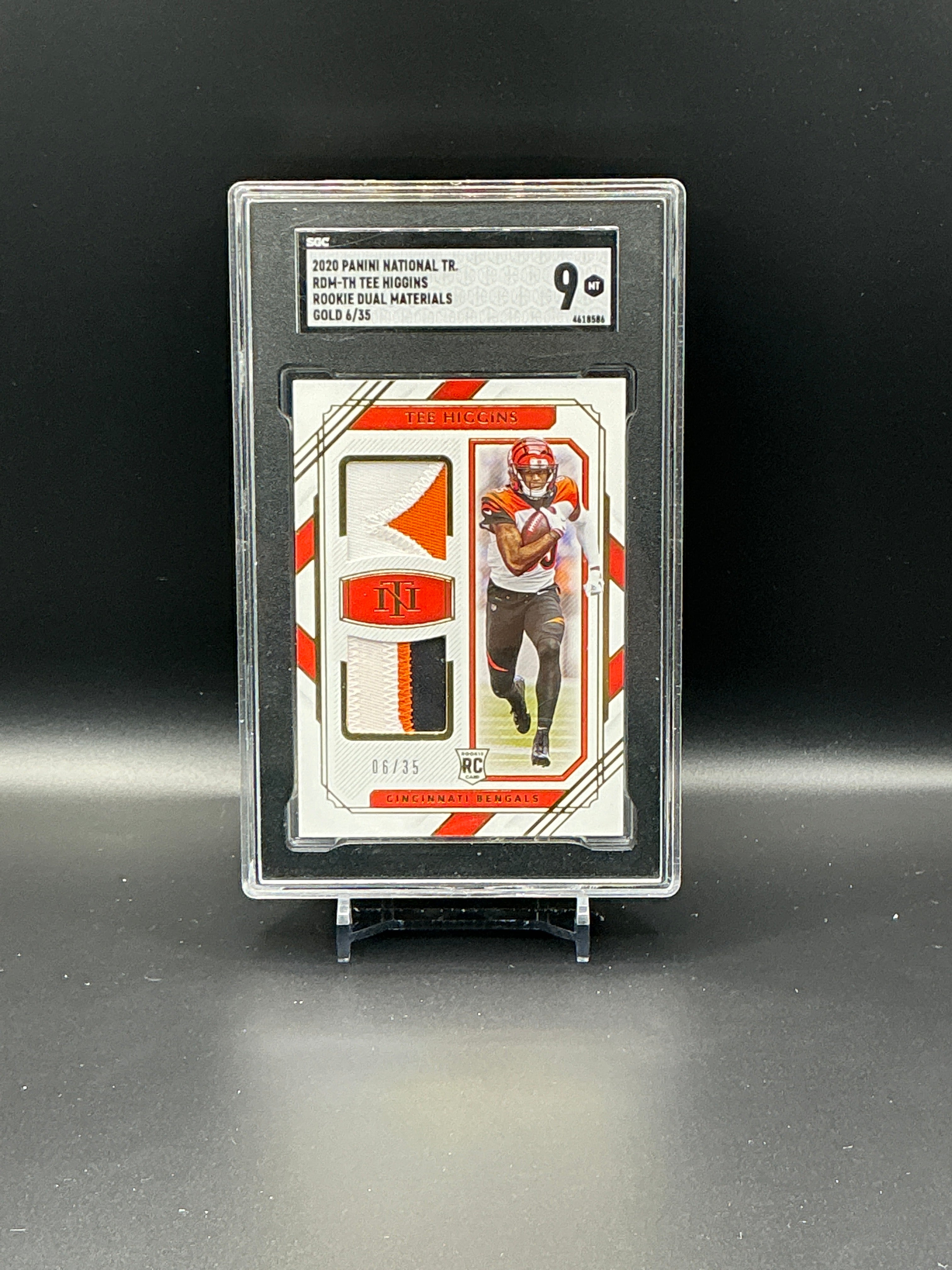 2020 National Treasures Tee Higgins Rookie Dual Materials Gold 6/35