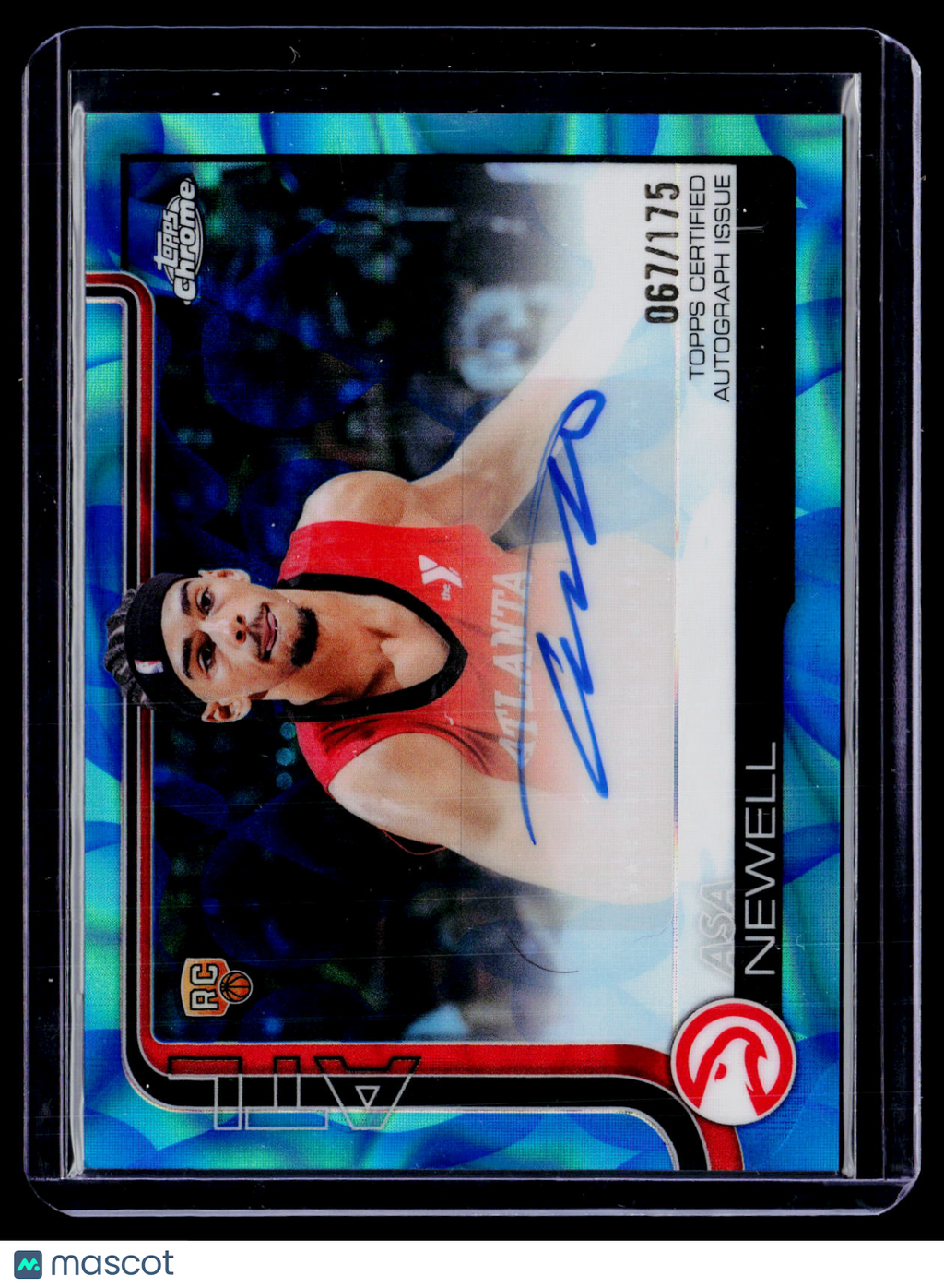 2025 Topps Chrome Update Asa Newell Rookie Blue Lava Lamp Auto 67/175 RC