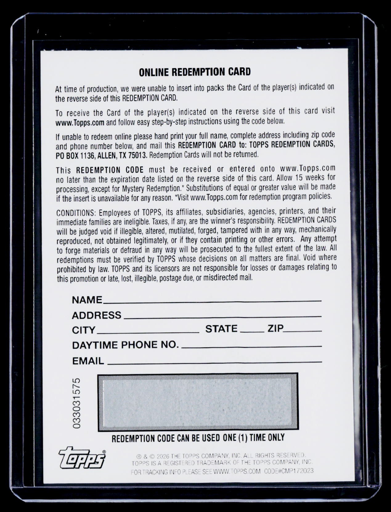 2025 Topps Resurgence Matthew Golden Rookie Signatures Parallel Auto REDEMPTION