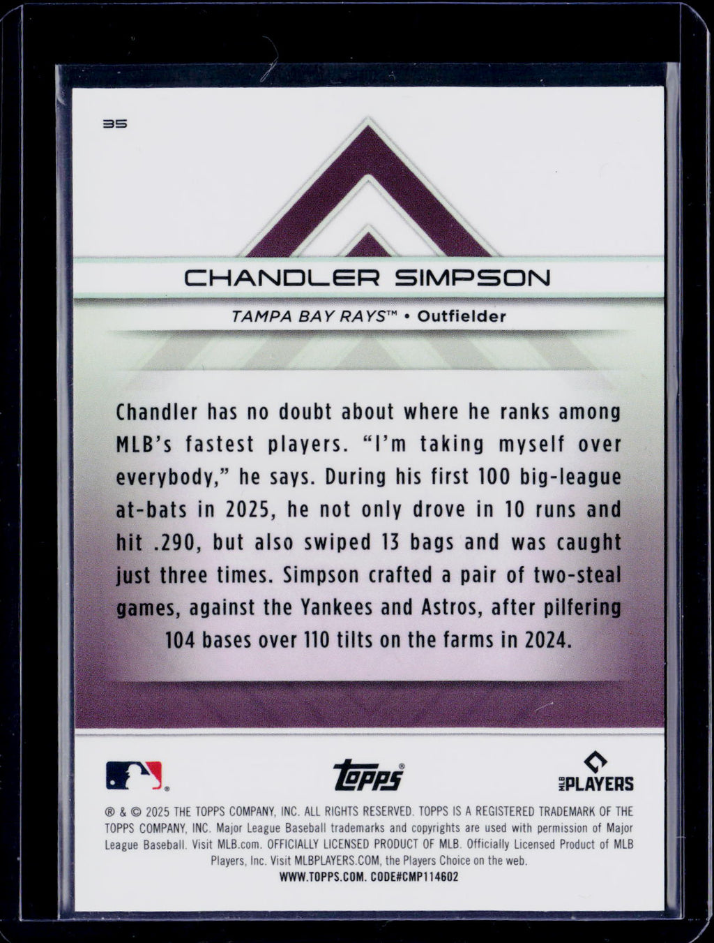 2025 Topps Transcendent Chandler Simpson Red 2/5