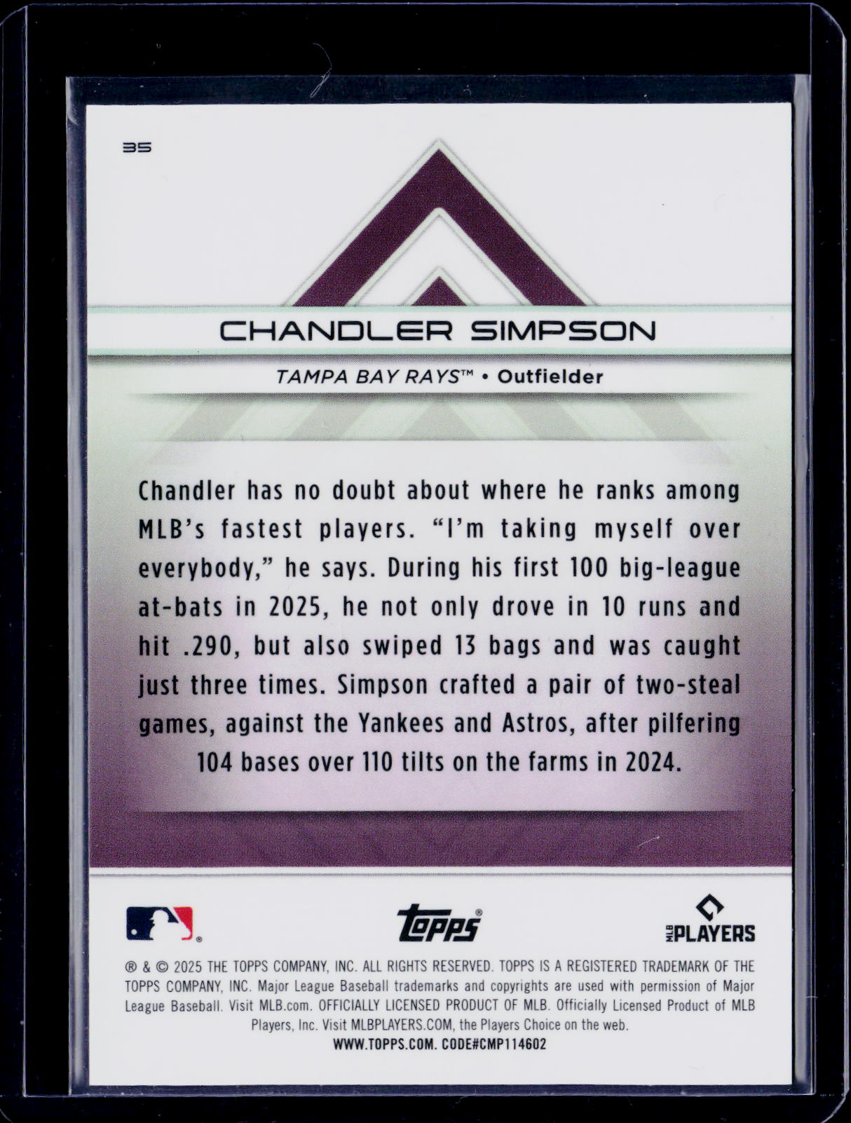2025 Topps Transcendent Chandler Simpson Red 2/5