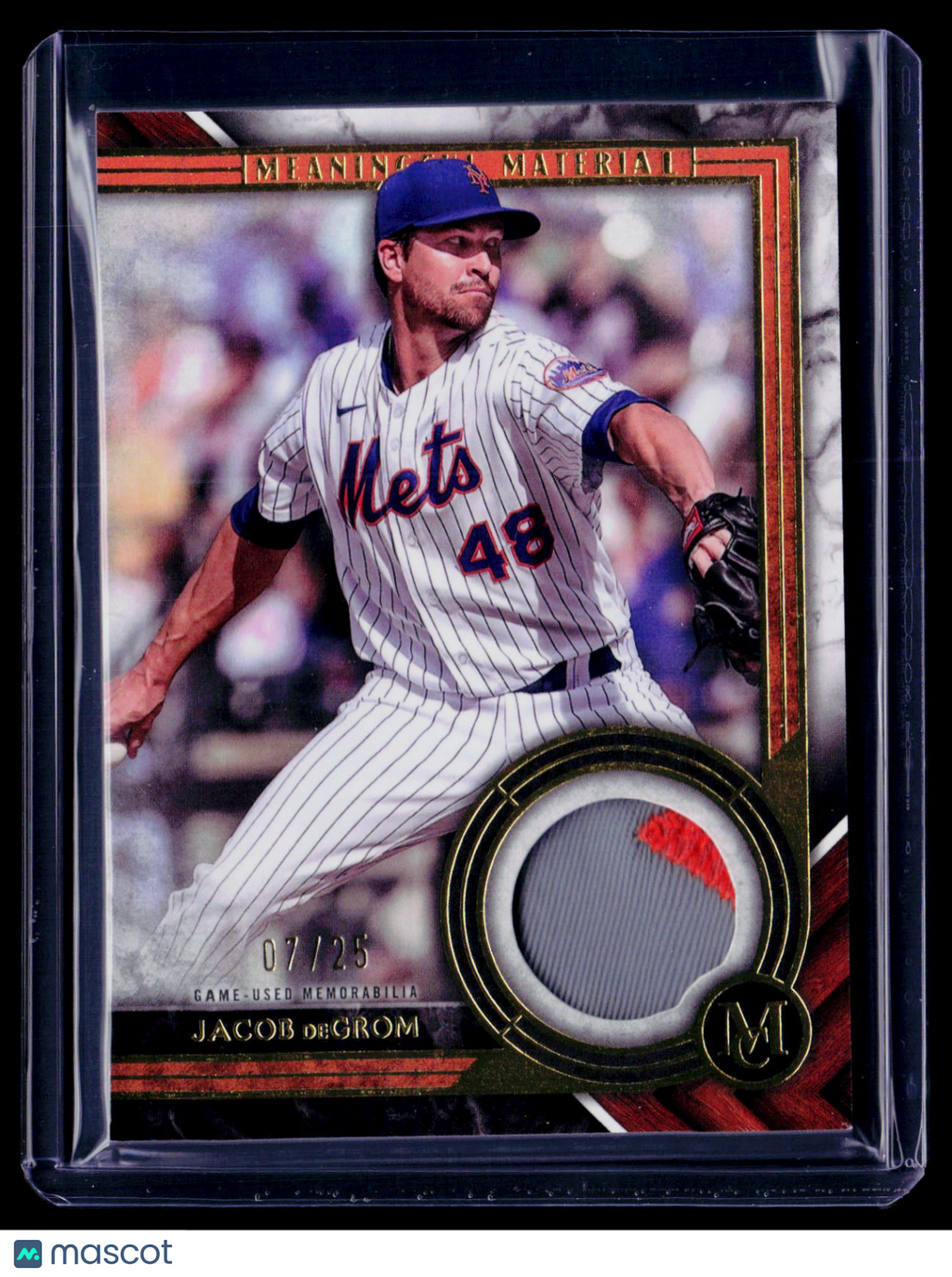 2022 Museum Collection Jacob DeGrom Meaningful Material Patch 7/25