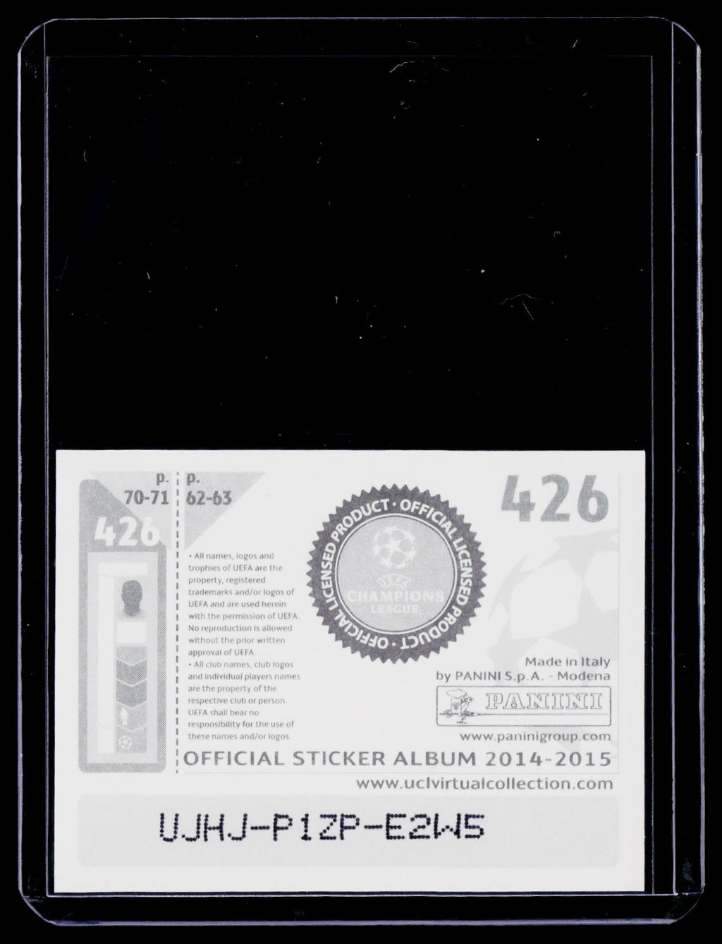 2014-15 Panini UEFA Champions Leeaague Sticker Lionel Messi