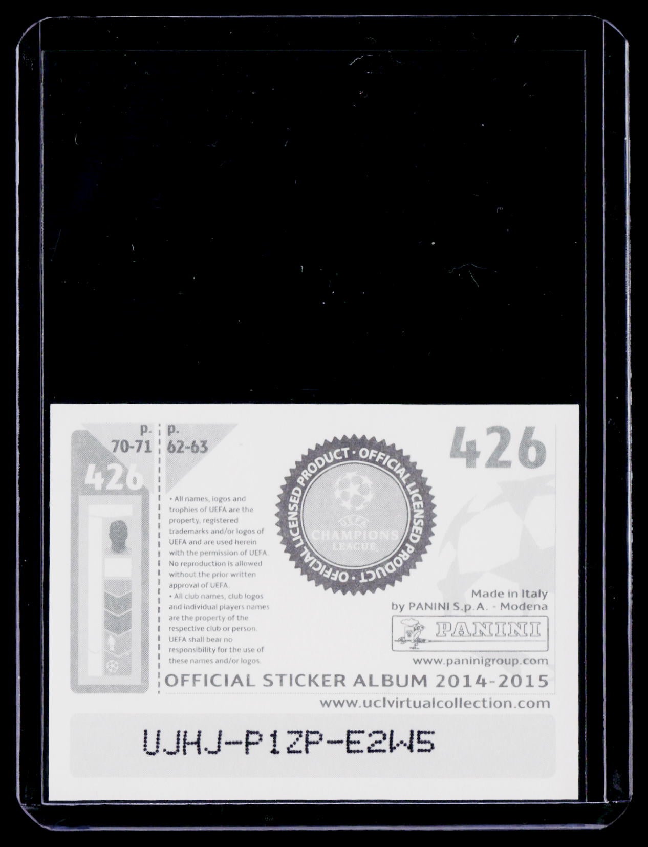 2014-15 Panini UEFA Champions Leeaague Sticker Lionel Messi