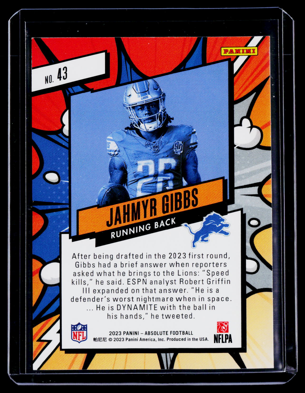2023 Absolute Jahmyr Gibbs Rookie Explosive Case Hit RC
