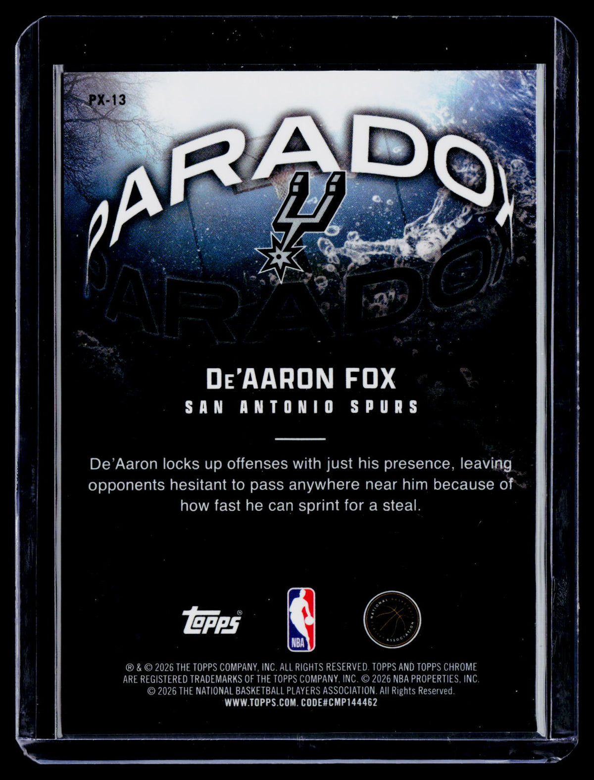2026 Topps Chrome De'Aaron Fox Paradox SP