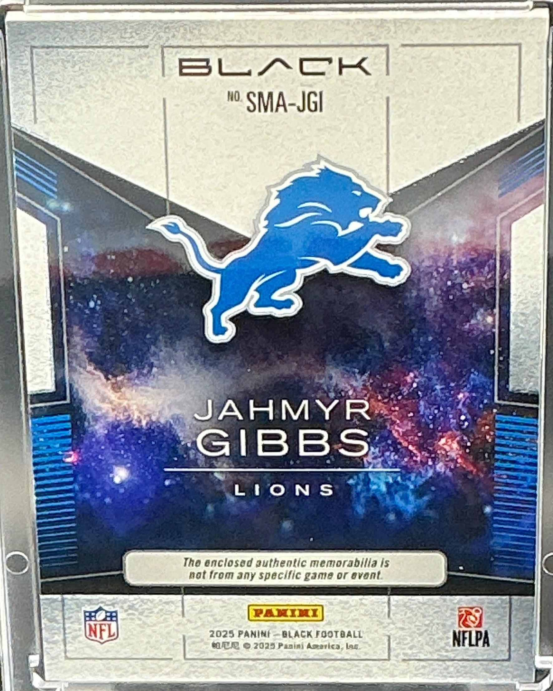 2025 Panini Black Jahmyr Gibbs Starlight Materials Patch 49/50