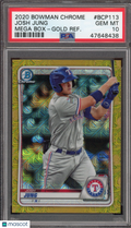 2020 Bowman Chrome Josh Jung Mega Box Gold Refractor 6/50 PSA 10