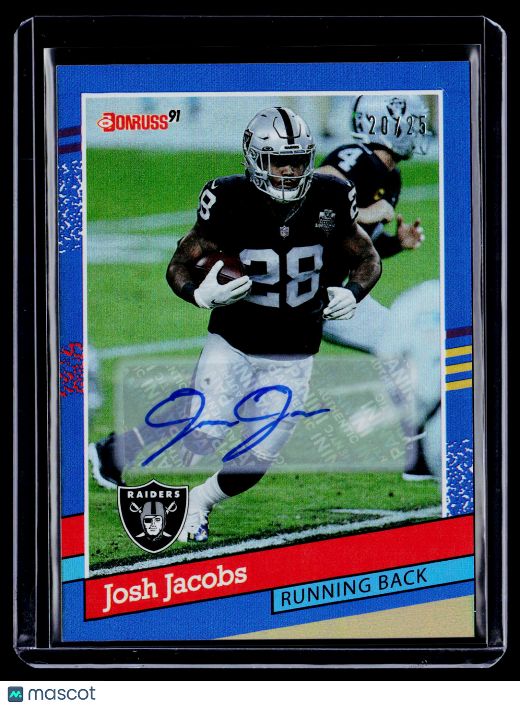 2021 Donruss Josh Jacobs Blue Auto 20/25