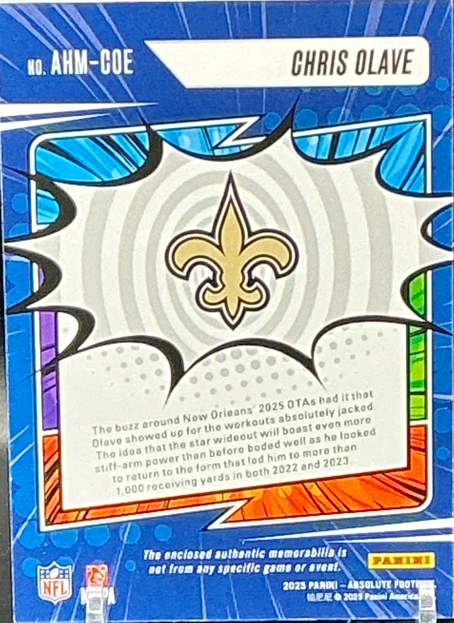 2025 Absolute Chris Olave Heroes Patch 56/99