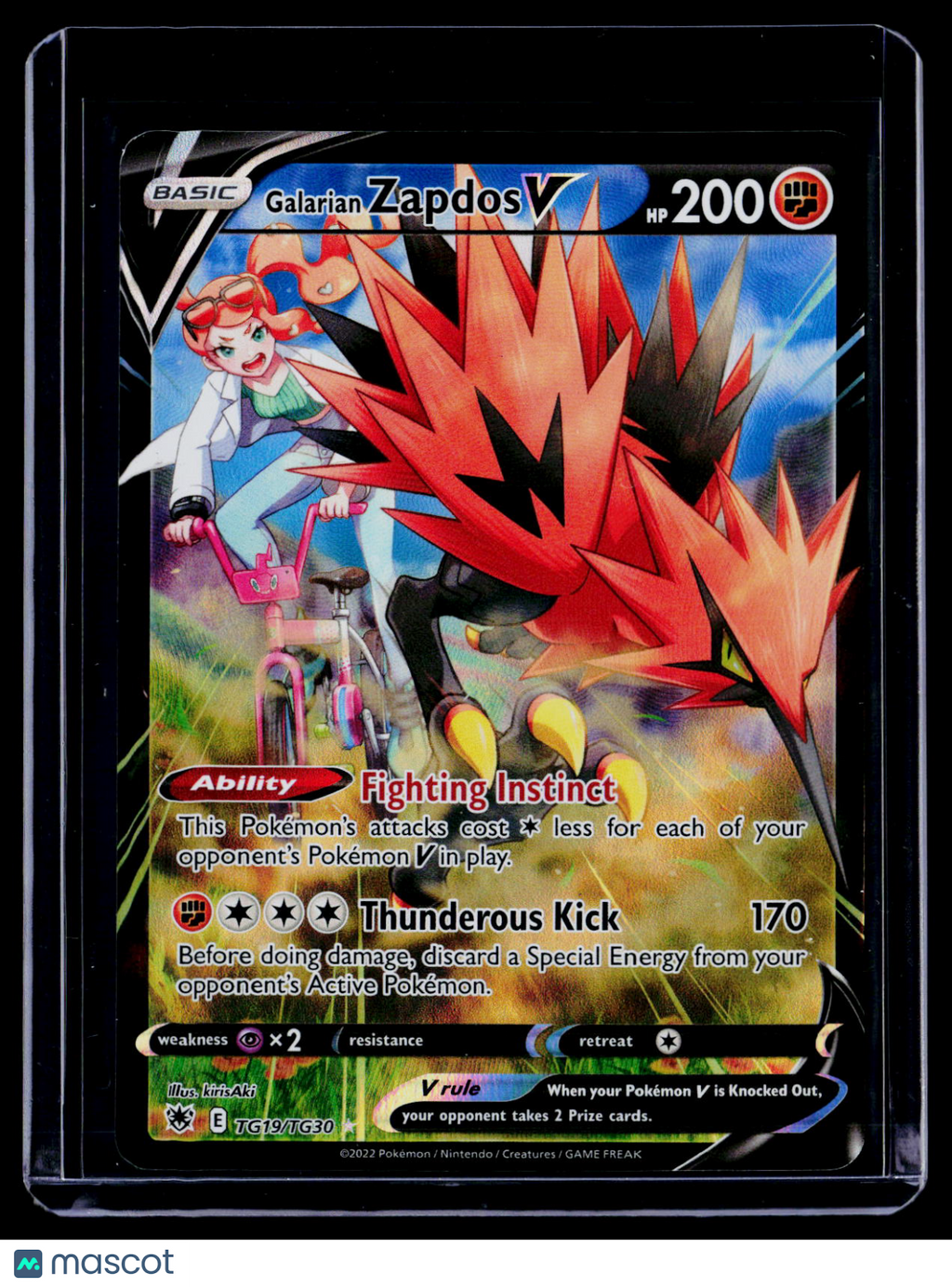 Pokemon Galarian Zapdos V TG19 TG30