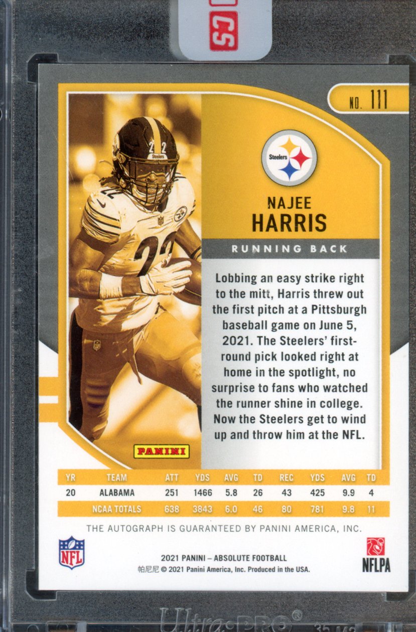 2021 Absolute Najee Harris Spectrum Green Auto 11/25 RC