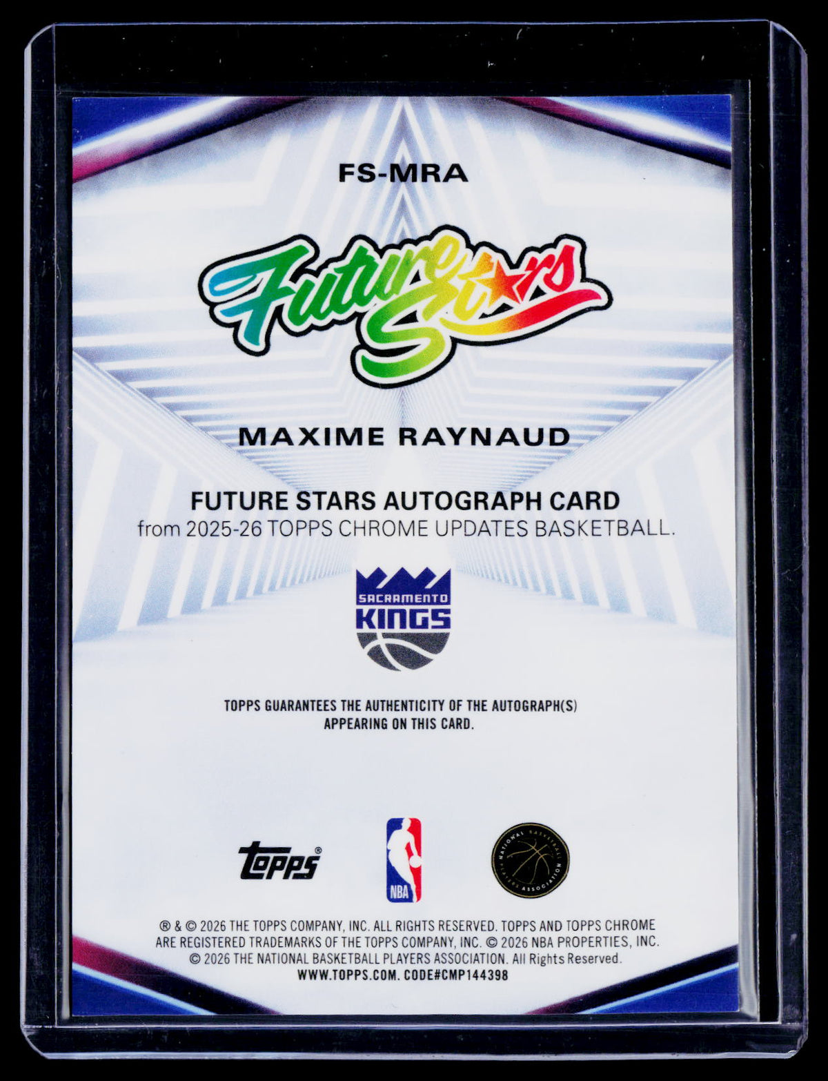 2025 Topps Chrome Update Maxime Raynaud Orange Refractor Future Stars Auto 21/25