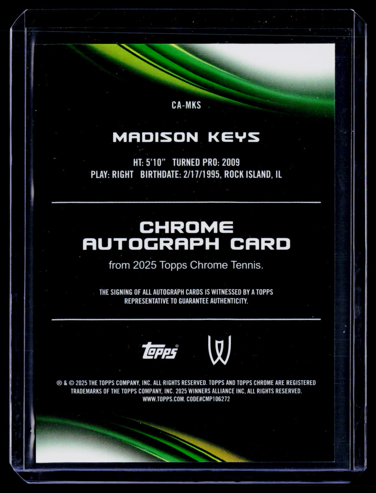2025 Topps Chrome Madison Keys Auto