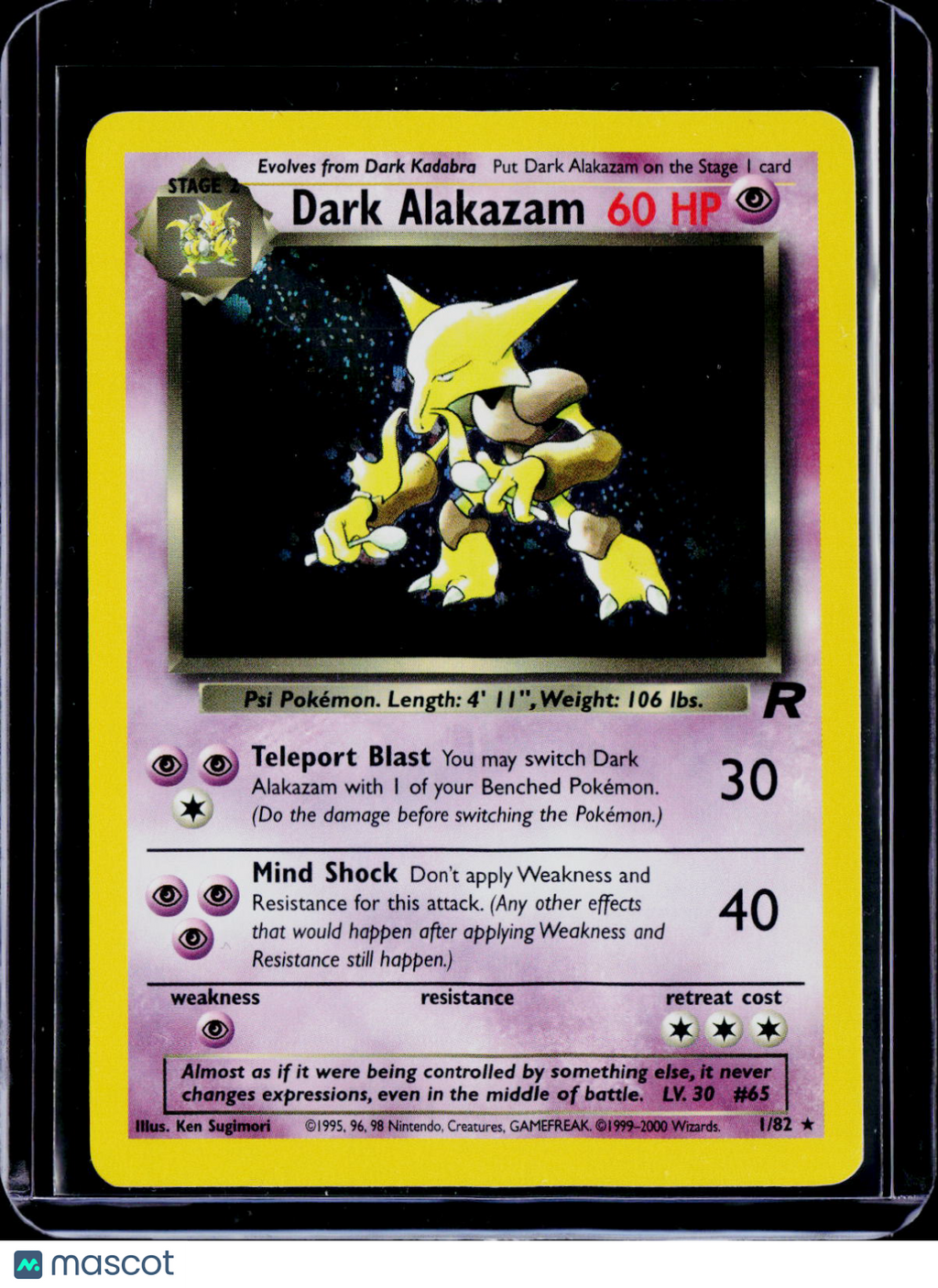 Dark Alakazam Holo 1/82