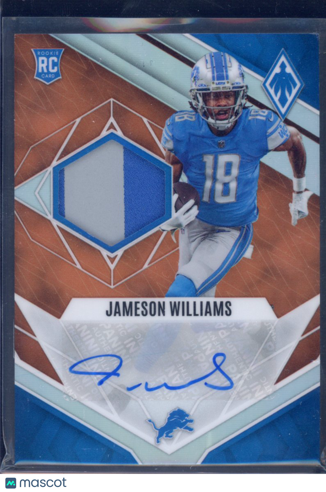 2022 Phoenix Jameson Williams Rookie Patch Auto 52/75 RC