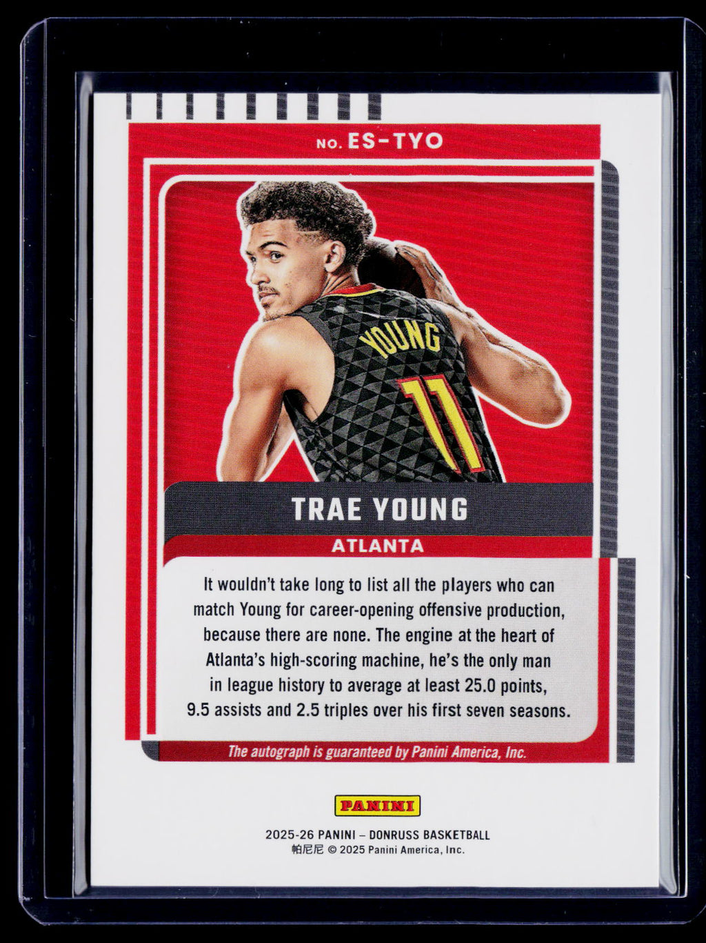 2025-26 Donruss Trae Young Green FOTL Auto 2/6