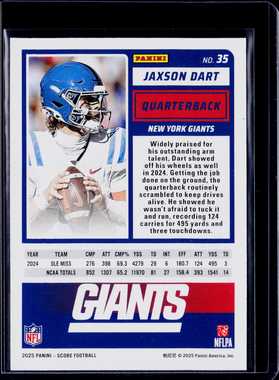 2025 Score Jaxson Dart Extraterrestrial SSP