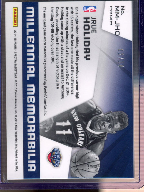2014-15 Panini Spectra Jrue Holiday Gold Millennial Memorabilia Patch 2/10