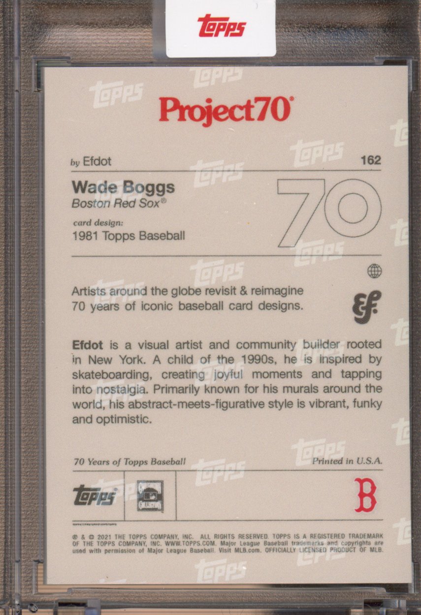 2021 Topps Project 70 Wade Boggs Efdot 162