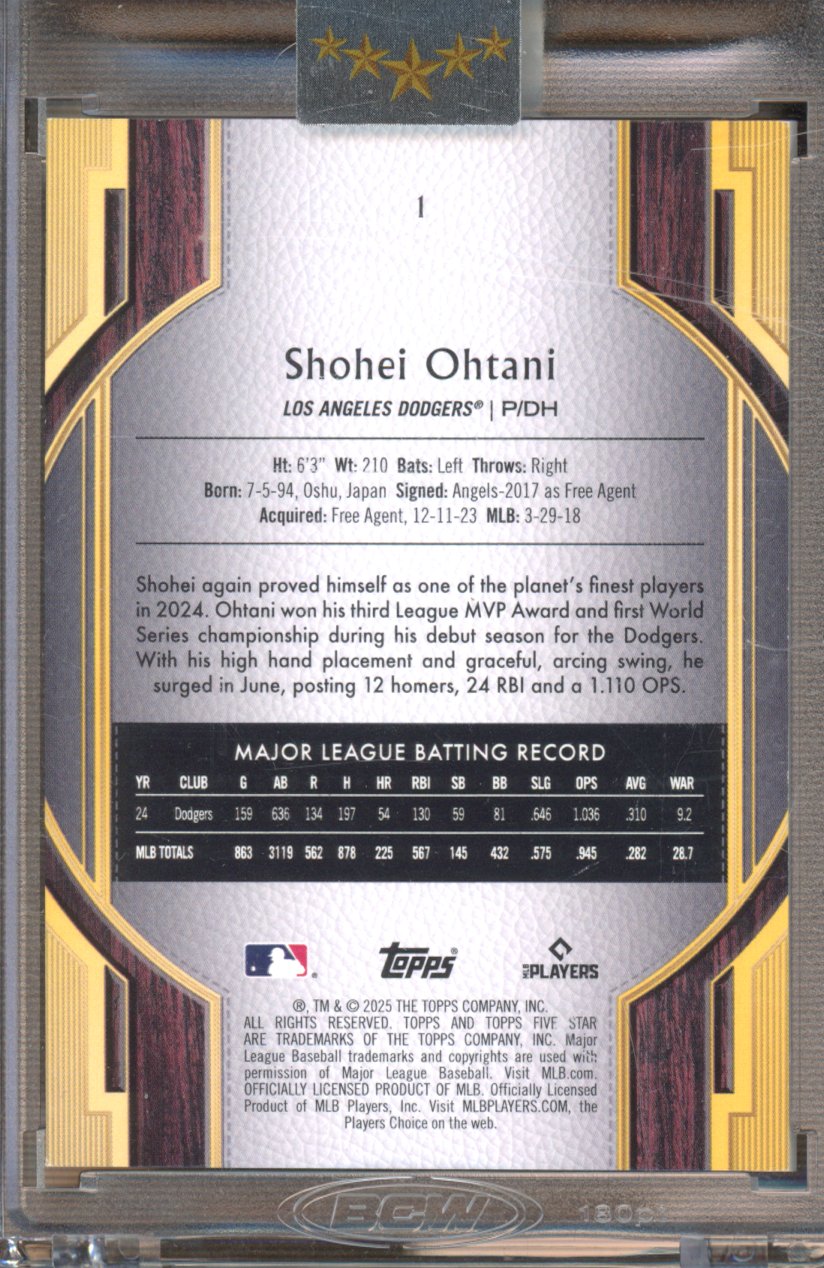 2025 Topps Five Star Shohei Ohtani Orange 18/25
