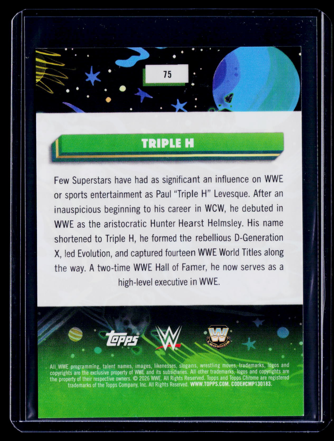 2026 Topps Chrome Cosmic Triple H Gold Lazer 4/50
