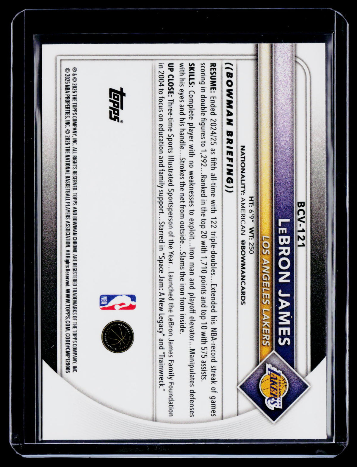 2025 Bowman Chrome Sapphire LeBron James