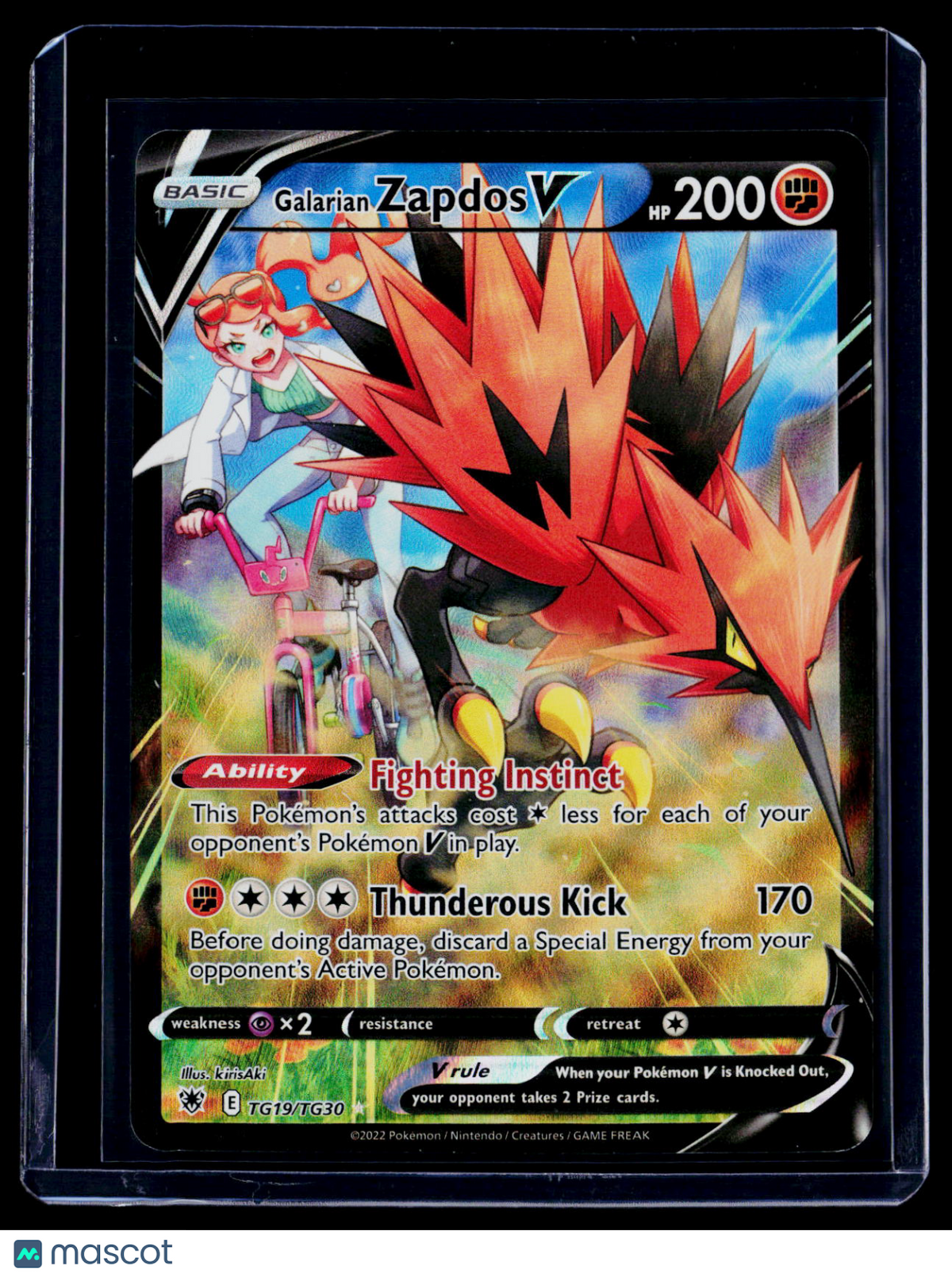 Pokemon Galarian Zapdos V TG19 TG30
