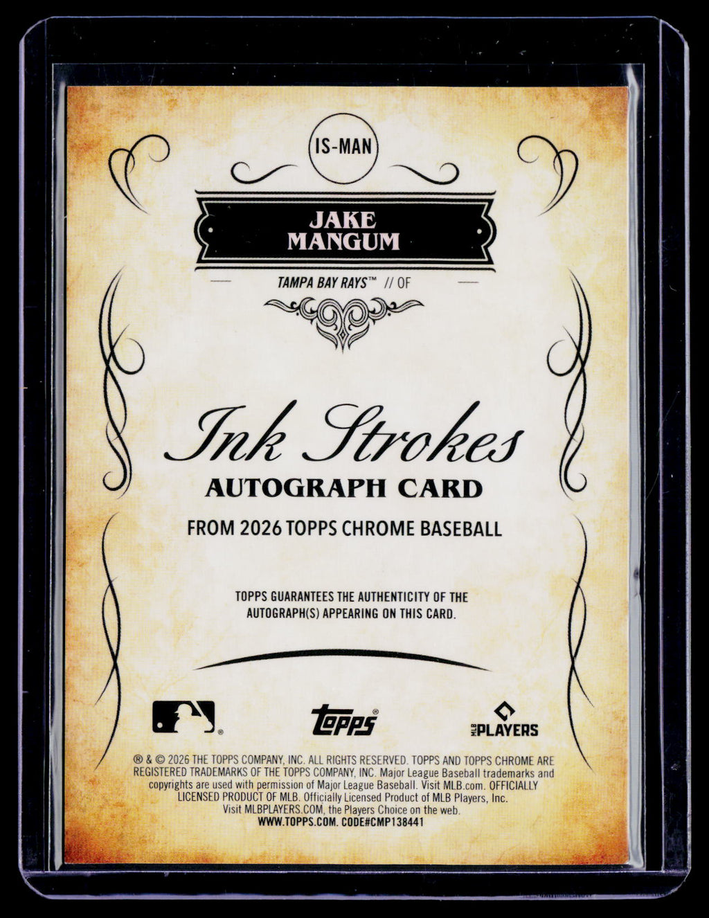 2026 Topps Chrome Jake Mangum Ink Strokes Auto