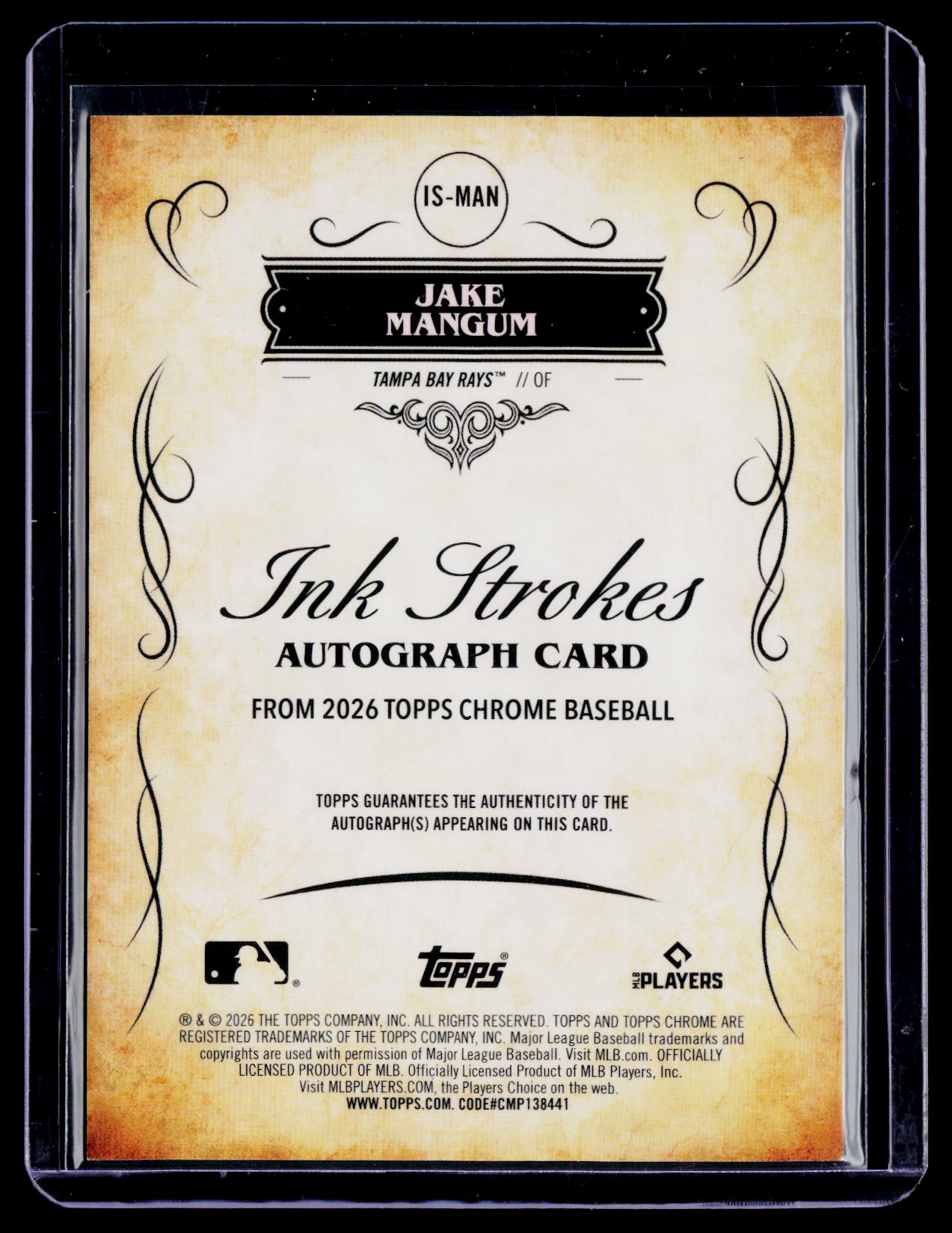 2026 Topps Chrome Jake Mangum Ink Strokes Auto