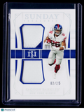 2019 National Treasures Saquon Barkley Sunday Treasures Dual Patch 2/25