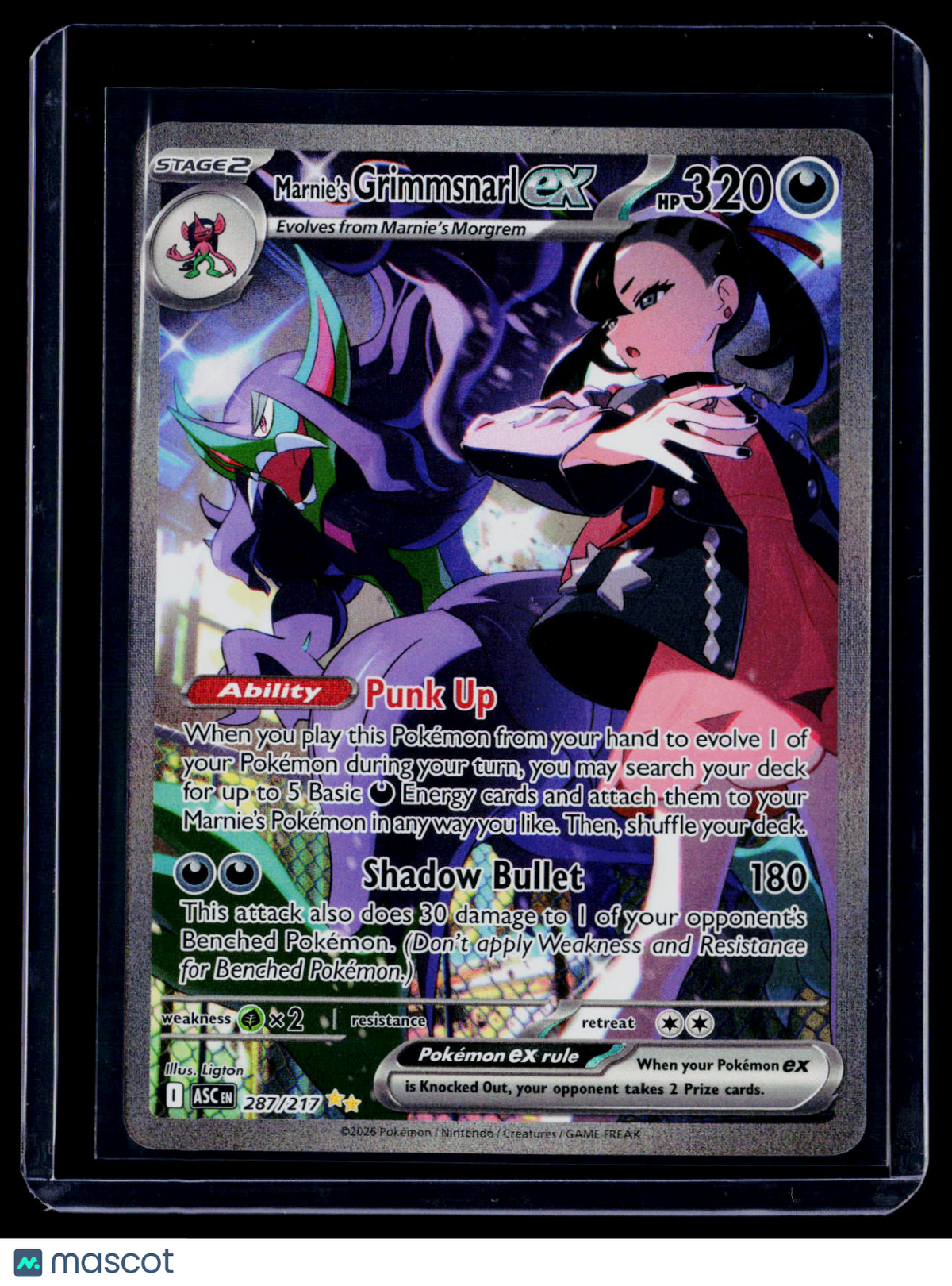 Pokemon Marnie's Grimmsnarl EX 287 217