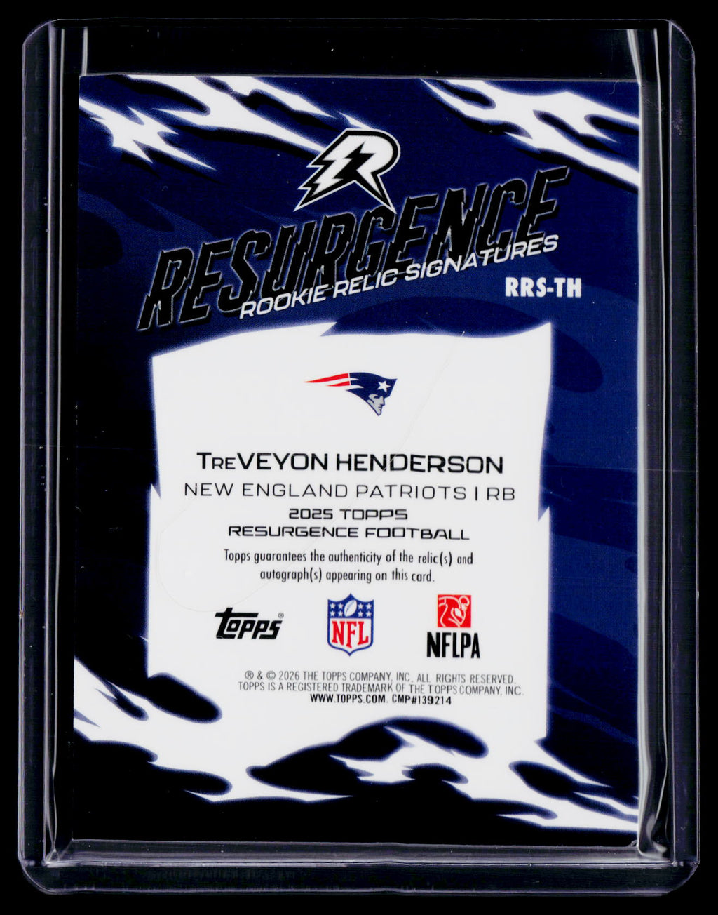 2025 Topps Resurgence TreVeyon Henderson Rookie Patch Auto Silver RPA RC