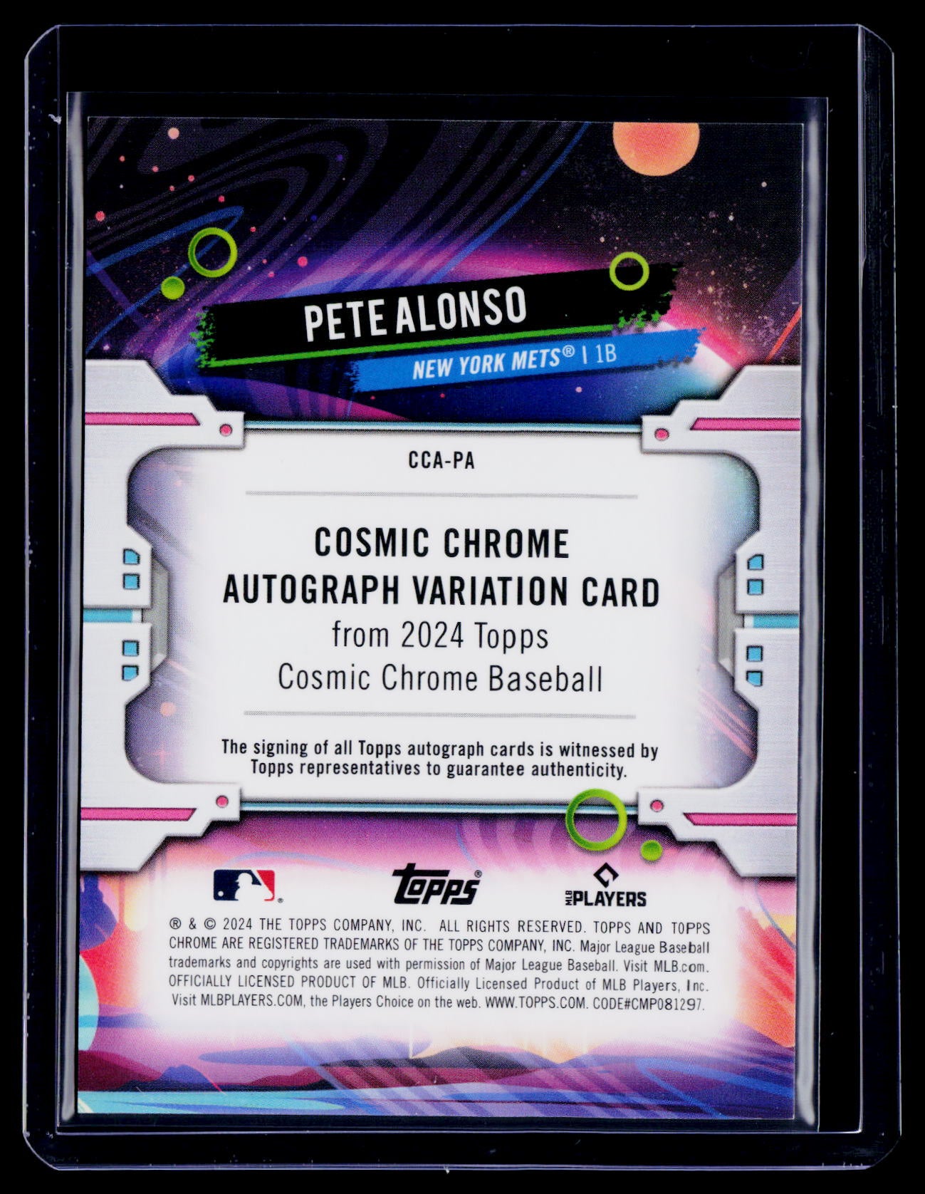 2024 Topps Chrome Cosmic Pete Alonso Gold Auto 11/50