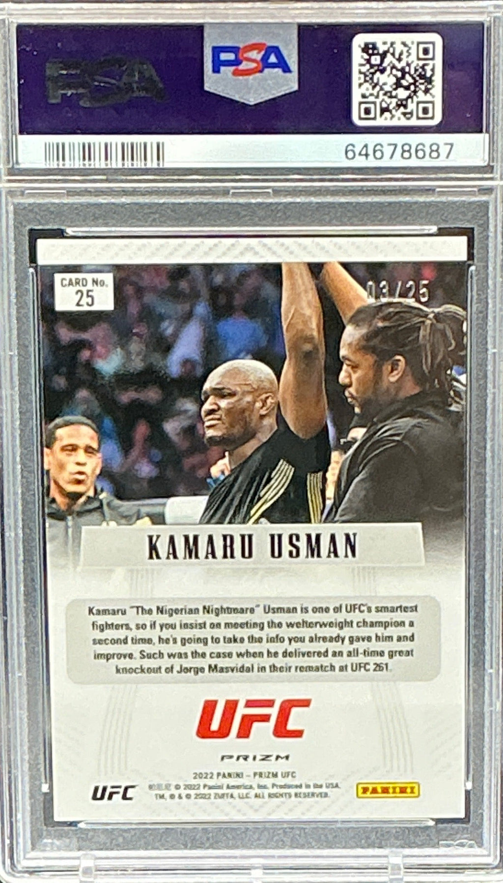 2022 Prizm UFC Kamaru Usman PR Flashback Green Pulsar  PSA 10 - 03/25