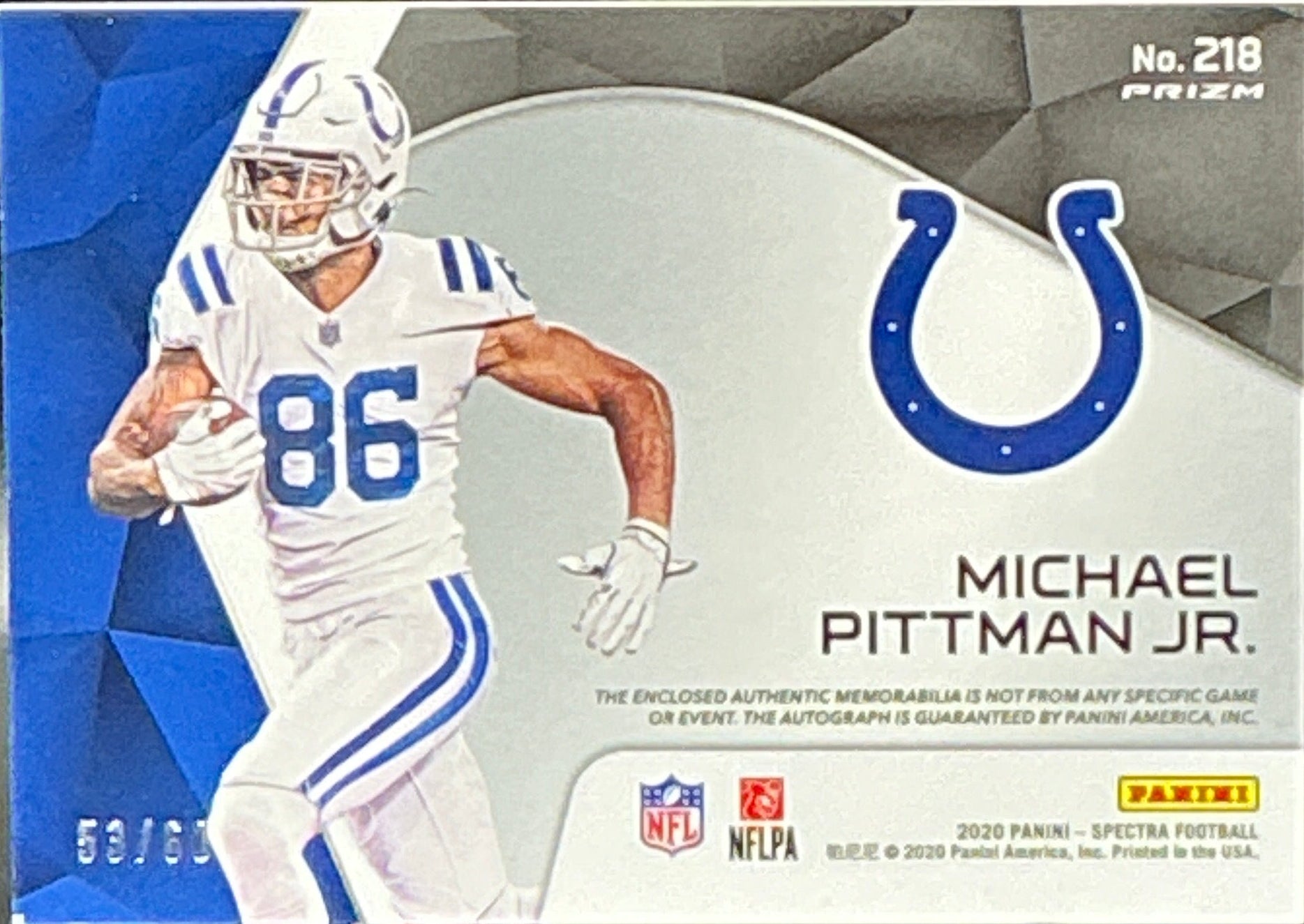 2020 Spectra Michael Pittman Jr. RPA 53/ 60