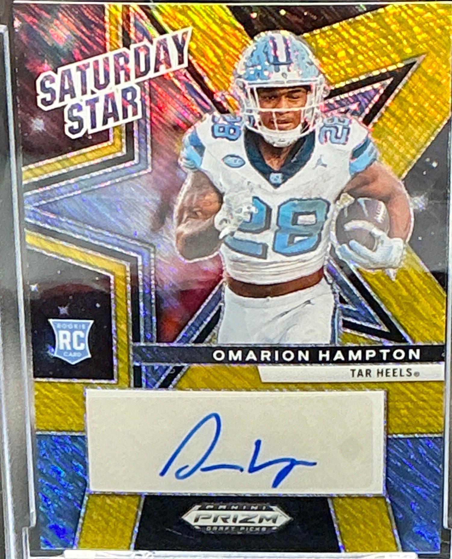 2025 Prizm Omarion Hampton RC Saturday Star Auto 09/15