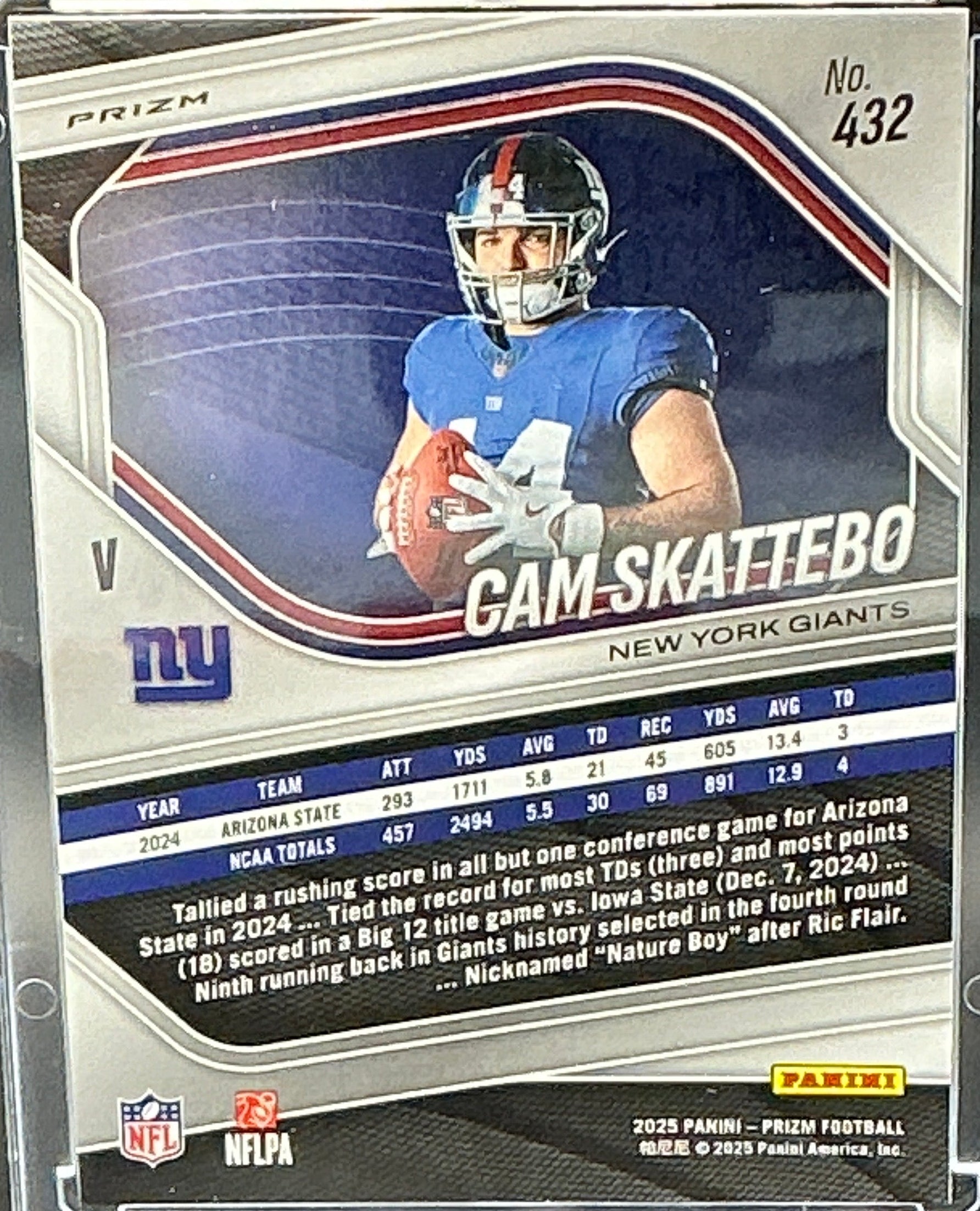 2025 Prizm Cam Skattebo RC True Silver