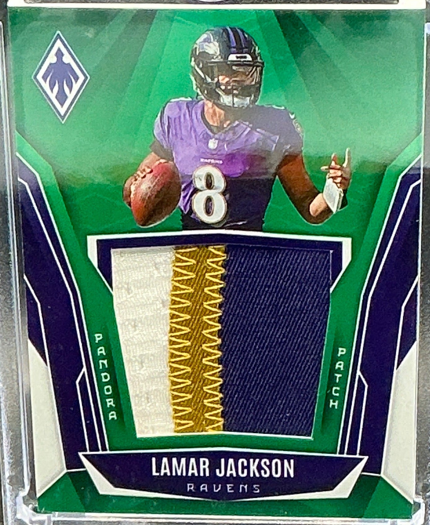 2025 Phoenix Lamar Jackson Pandora 3 color patch 20/99