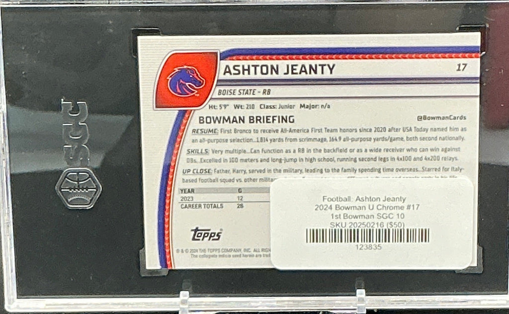 2024 Bowman U Chrome Ashton Jeanty SGC 10