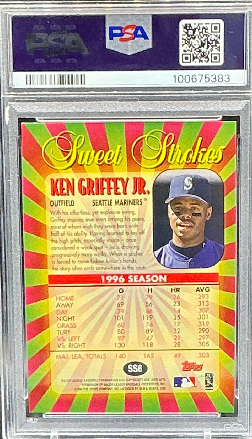 1997 Topps Ken Griffey Jr. Sweet Strokes PSA 7