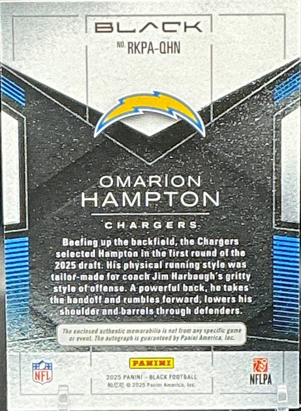 2025 Panini Black Omarion Hampton RPA 050/249