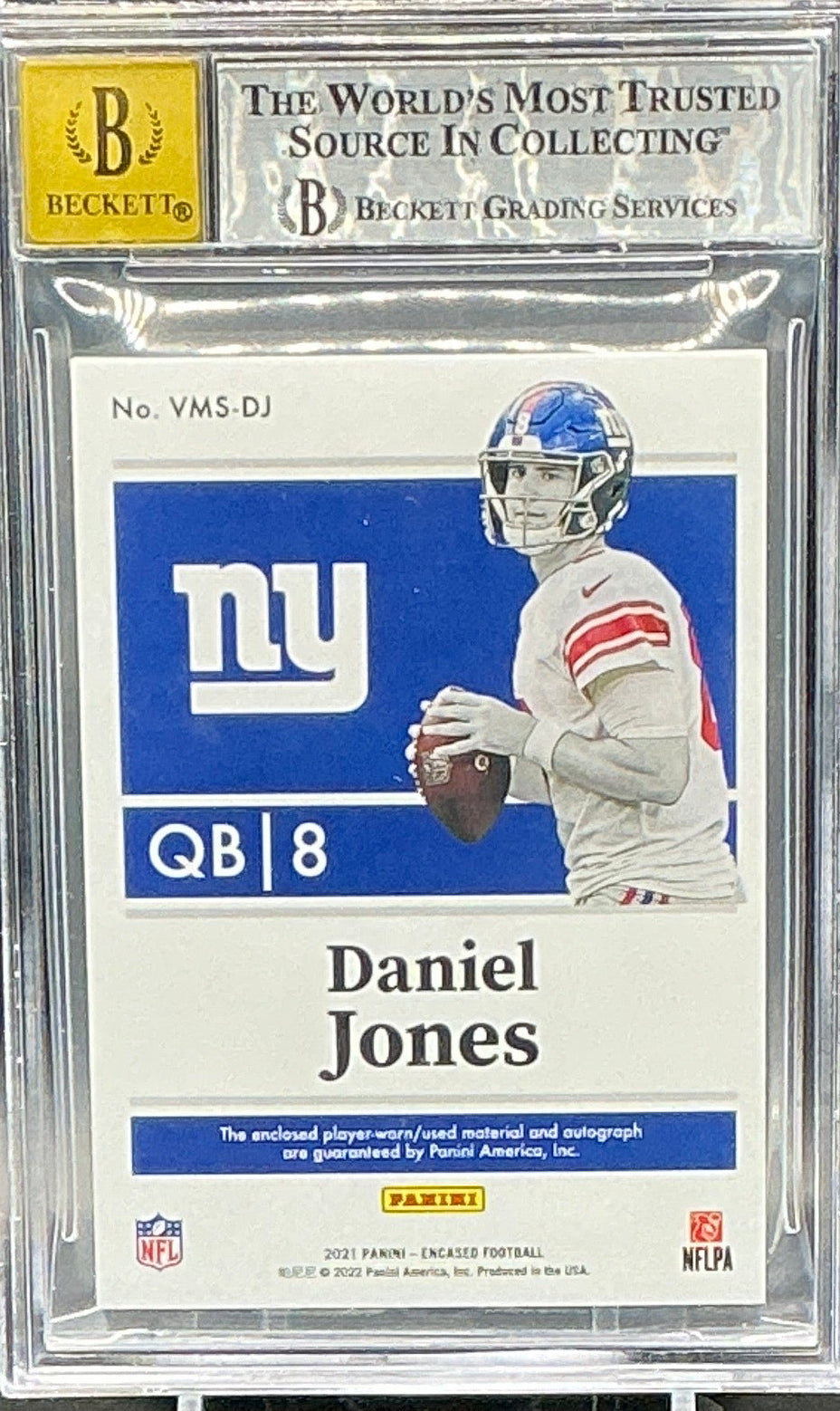 2021 Encased Daniel Jones Vaulted Veteran Patch Auto 05/10